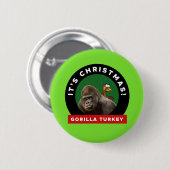 Gorilla Turkey Kerstmis geun 6 cm rondebadge Ronde Button 5,7 Cm (Voorkant /achterkant)