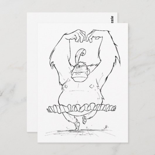 Gorilla Tutu Briefkaart (Voorkant / Achterkant)