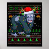 Gorilla Ugly Christmas Sweaters Holiday Santa Cute Poster (Voorkant)