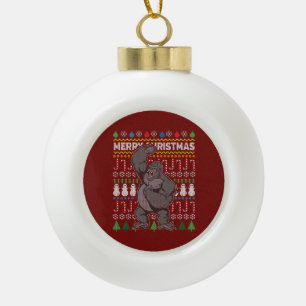 Gorilla Ugly Kerstmis Sweater Wildlife Series Keramische Bal Ornament