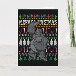 Gorilla Ugly KerstSweater Wildlife Series Feestdagen Kaart