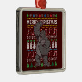 Gorilla Ugly KerstSweater Wildlife Series Metalen Ornament (Rechts)