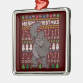 Gorilla Ugly KerstSweater Wildlife Series Metalen Ornament (Links)