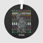Gorilla Ugly KerstSweater Wildlife Series Ornament (achterkant)