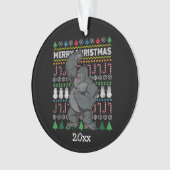 Gorilla Ugly KerstSweater Wildlife Series Ornament (voorkant)