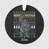 Gorilla Ugly KerstSweater Wildlife Series Ornament (voorkant)