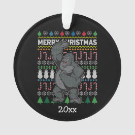 Gorilla Ugly KerstSweater Wildlife Series Ornament