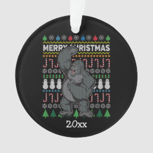 Gorilla Ugly KerstSweater Wildlife Series Ornament