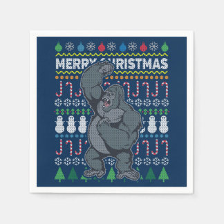 Gorilla Ugly KerstSweater Wildlife Series Servetten