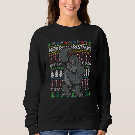 Gorilla Ugly KerstSweater Wildlife Series Trui (Voorkant)