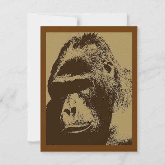 Gorilla Uitnodiging - Pop Art Invitations (Voorkant)