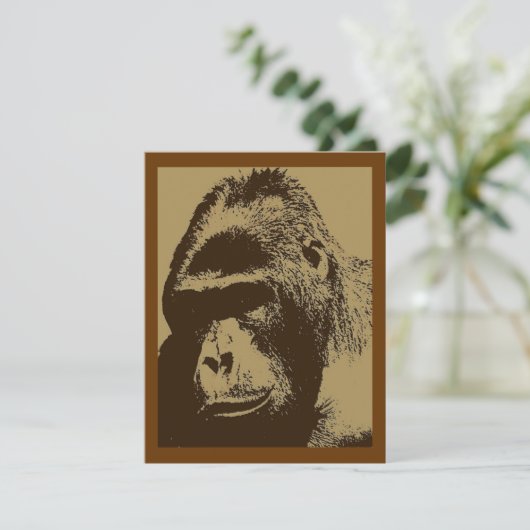 Gorilla Uitnodiging - Pop Art Invitations (Staand voorkant)