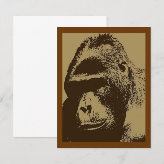 Gorilla Uitnodiging - Pop Art Invitations (Voorkant / Achterkant)