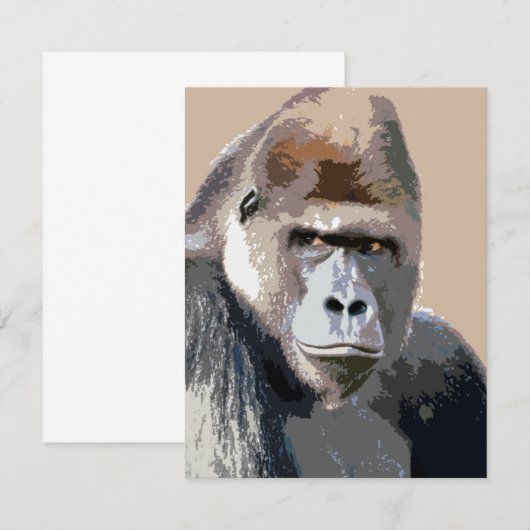 Gorilla Uitnodiging - Uitnodigingen voor berggoril (Voorkant / Achterkant)