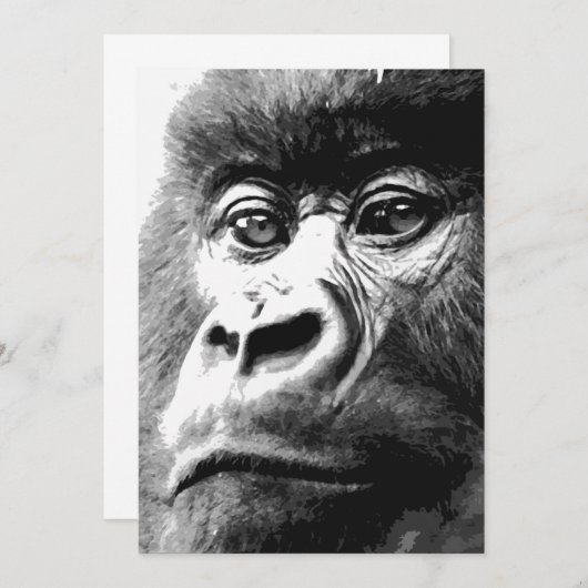 Gorilla Uitnodigingen (Voorkant / Achterkant)