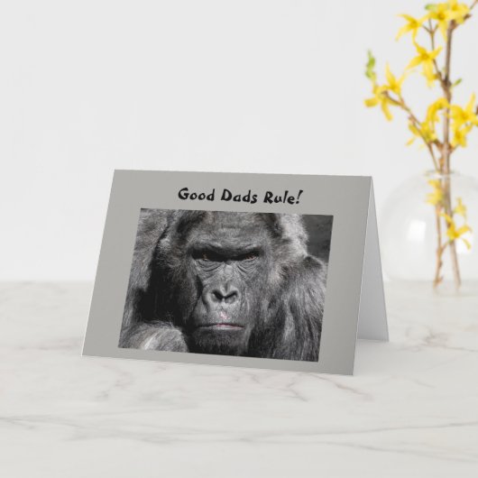 Gorilla, Vaderdag Wenskaart Kaart (Gele Bloem)
