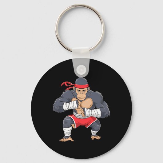 Gorilla Vechters MMA Kickbokstraining Martial Sleutelhanger (Voorkant)