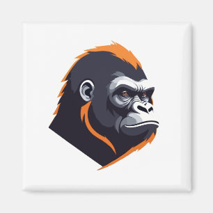 Gorilla Vector Art Animal Modern Urban Graphic Magneet