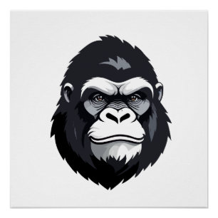 Gorilla Vector Art Animal Modern Urban Graphic Perfect Poster