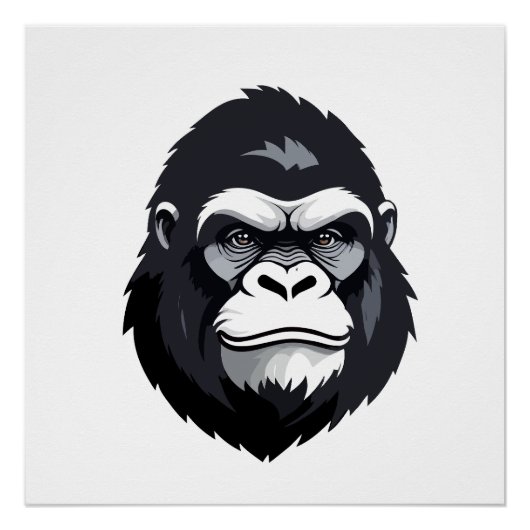 Gorilla Vector Art Animal Modern Urban Graphic Perfect Poster (Voorkant)