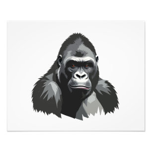 Gorilla Vector Grafische Kunst Portret Dierlijke G Foto Afdruk