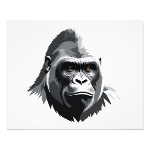 Gorilla Vector Grafische Kunst Portret Dierlijke G Foto Afdruk