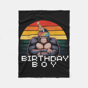 Gorilla Verjaardag Decoraties Aap Label VR Gamer F Fleece Deken