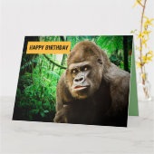 GORILLA VERJAARDAG grappig voor hem groot wenskaar Kaart (Gele Bloem)