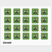 Gorilla-verjaardagsfeest in het groen vierkante sticker (Vel)