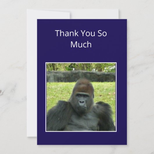 Gorilla-verjaardagsfeest in het wild bedankkaart (Voorkant)