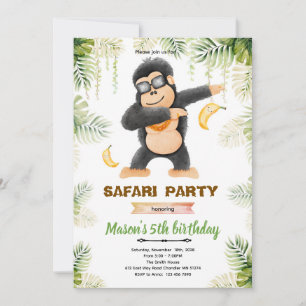 Gorilla verjaardagsfeest uitnodiging