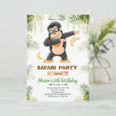 Gorilla verjaardagsfeest uitnodiging (Staand voorkant)