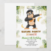 Gorilla verjaardagsfeest uitnodiging (Voorkant / Achterkant)