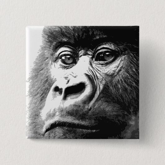 Gorilla Vierkante Button 5,1 Cm (Voorkant)