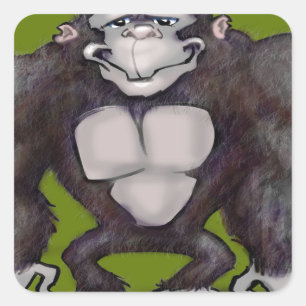 Gorilla Vierkante Sticker
