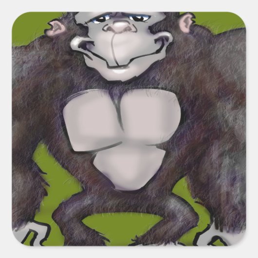 Gorilla Vierkante Sticker (Voorkant)