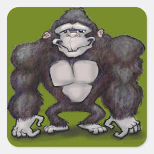 Gorilla Vierkante Sticker