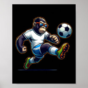 Gorilla Voetbal Brul Jongens Kids Poster