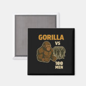Gorilla vs 100 mannen epische strijd magneet (Voorkant / Achterkant)