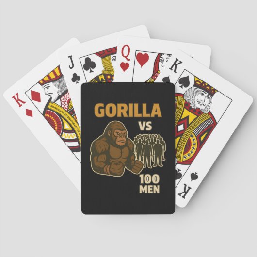 Gorilla vs 100 men epic battle pokerkaarten (Achterkant)