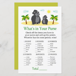 Gorilla Wat zit er in je baby shower met handtas