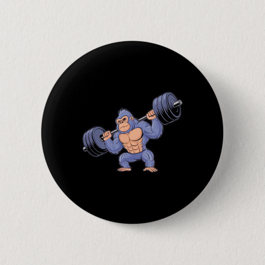 Gorilla Weightlifting Fitness Gym Training Bodybui Ronde Button 5,7 Cm (Voorkant)