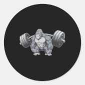Gorilla Weightlifting Fitness Gym Training Bodybui Ronde Sticker (Voorkant)