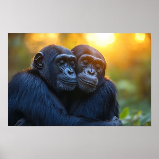 Gorilla wild dier ontspannen portret poster (Voorkant)