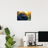 Gorilla wild dier ontspannen portret poster (Thuiskantoor)