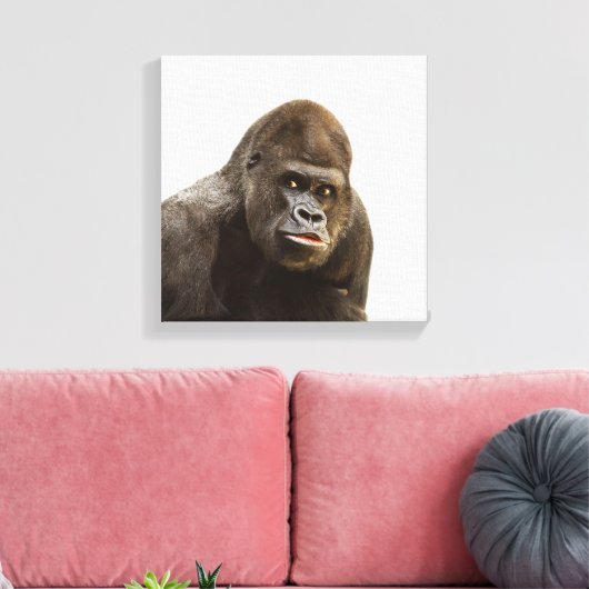 Gorilla wild oerwoud dierentuin foto canvas afdruk (Insitu (Woonkamer))