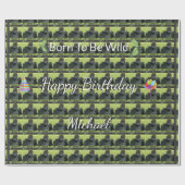 Gorilla Wild Pattern Birthday Theme Cadeaupapier (Vlak)