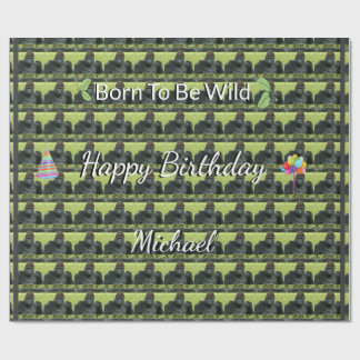 Gorilla Wild Pattern Birthday Theme Cadeaupapier