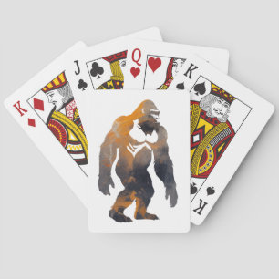 Gorilla Wildlife Natuur Illustratie Silhouet Pokerkaarten