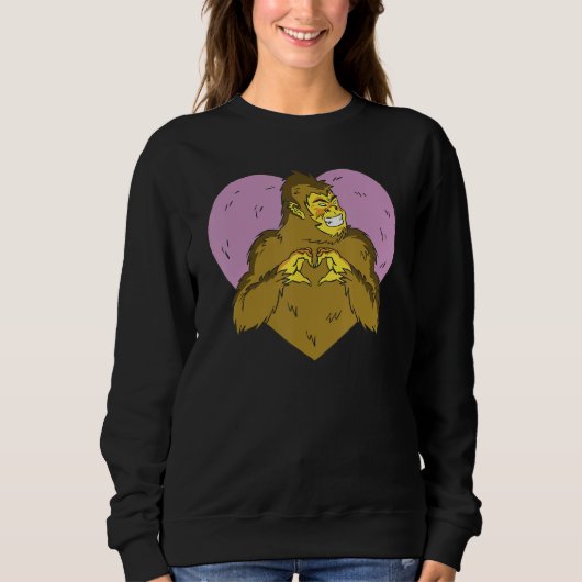gorilla with heart graphic for men women children trui (Voorkant)